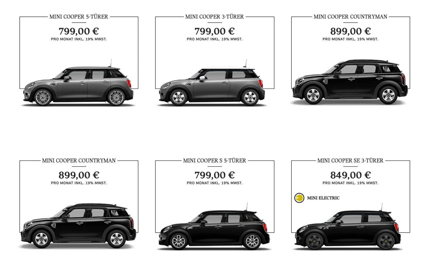 MINI Modellauswahl