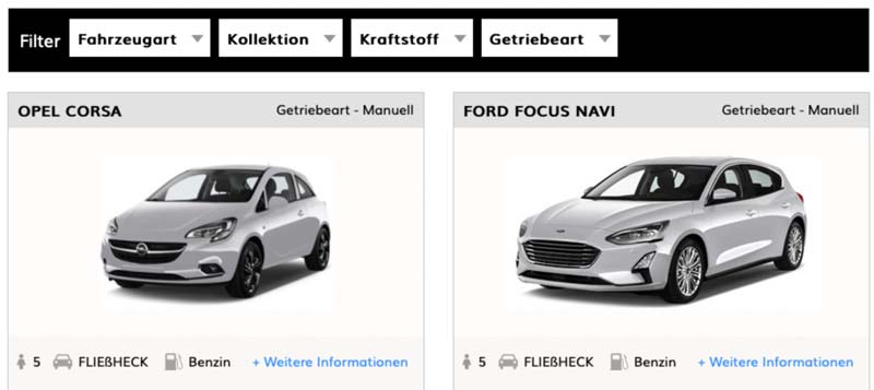Hertz Minilease Autoabo Opel und Ford